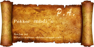 Pekker Abbás névjegykártya
